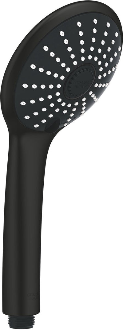 Douchette à main Grohe vitalio joy 110 - pomme de douche ronde de 110 mm - 3 types de jets - noir mat - facile à installer : convient à tous les flexibles de douche standards