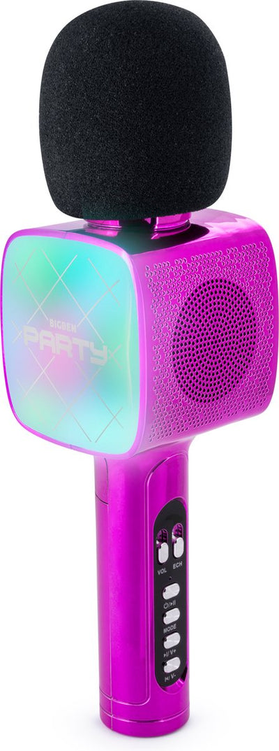 Microphone karaoké Bigben party pour enfants - avec LED + Bluetooth - rose