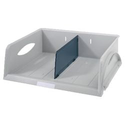 Ty corbeille à courrier Leitz Sor standard 5230 gris debout + 1 cloison
