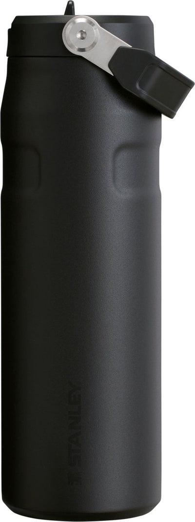 Bouteille d'eau Stanley Flip Straw 2.0 avec paille 0,7 l - 10 heures froides - 2 jours froides avec de la glace - gourde en acier inoxydable - sans BPA - étanche - passe au lave-vaisselle - noir