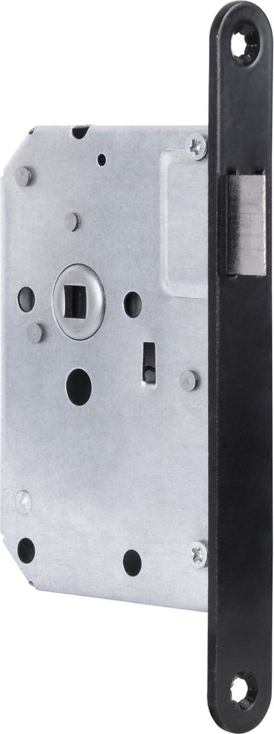 Serrure à barillet Starx - serrure de porte intérieure - serrure avec plaque frontale noire - 55 mm