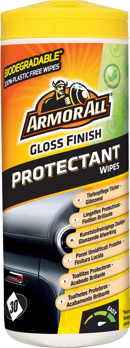 Armor all plastic lingettes d'entretien brillantes 30 pièces