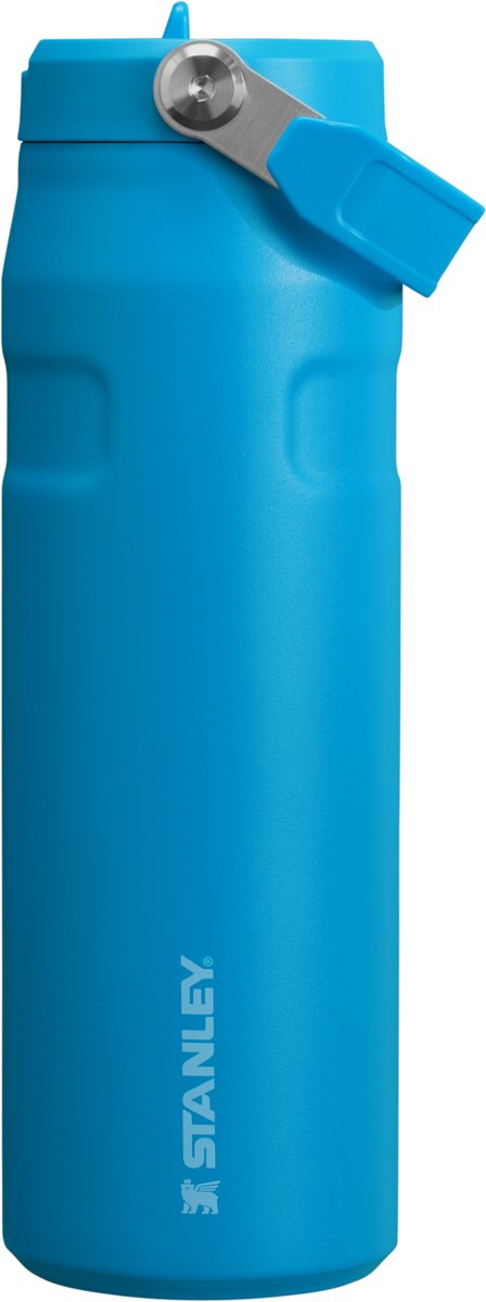 Bouteille d'eau Stanley Flip Straw 2.0 avec paille 0,7 l - 10 heures froides - 2 jours froides avec de la glace - gourde en acier inoxydable - sans BPA - étanche - passe au lave-vaisselle - azur