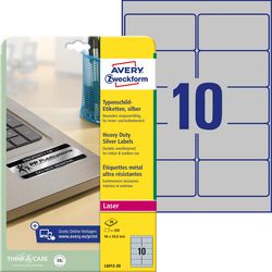 Etiquettes ultra résistantes avery zweckform l6012 argent mat