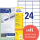 Etiquettes universelles avery zweckform 3664 70x33,8mm blanc