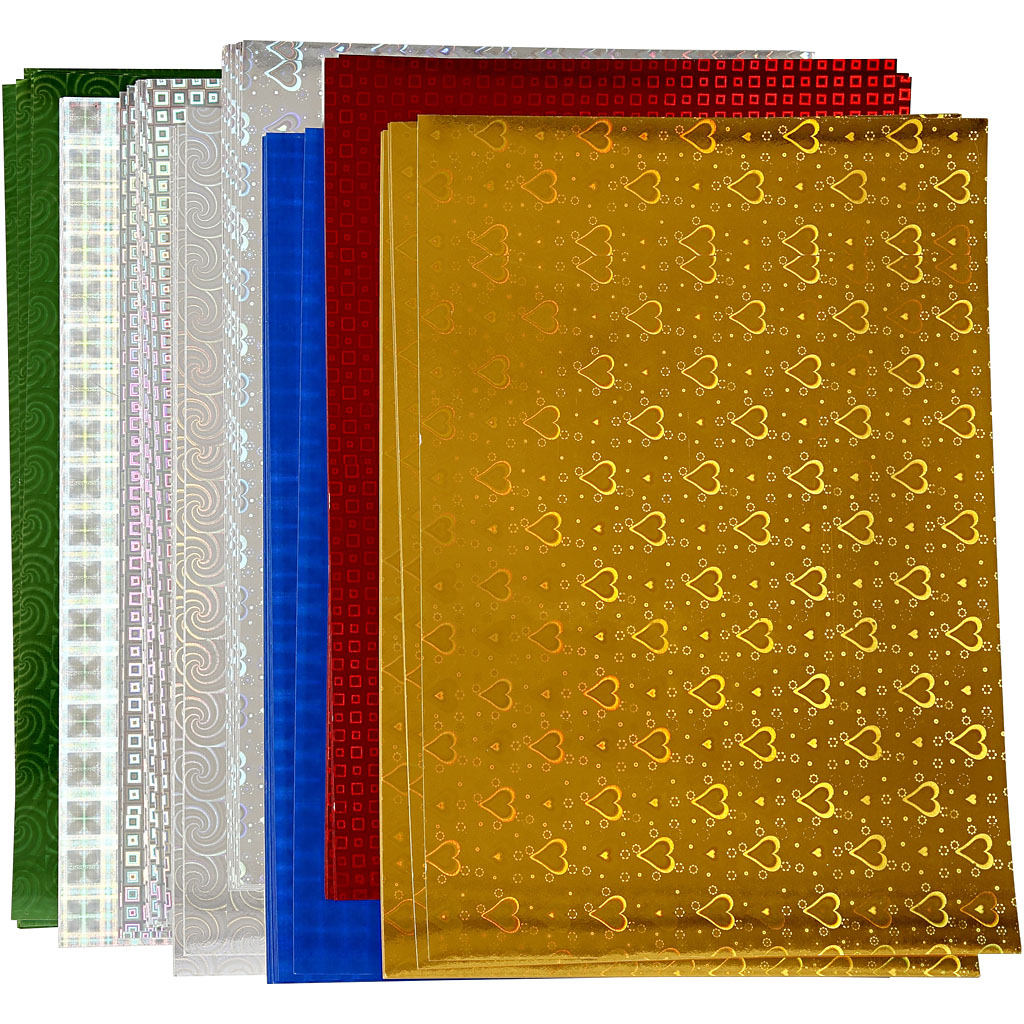Creativ Company Holographic Paper, A4, VEL 210x297 mm, 120 gr, 80 div sheets 1 boîte