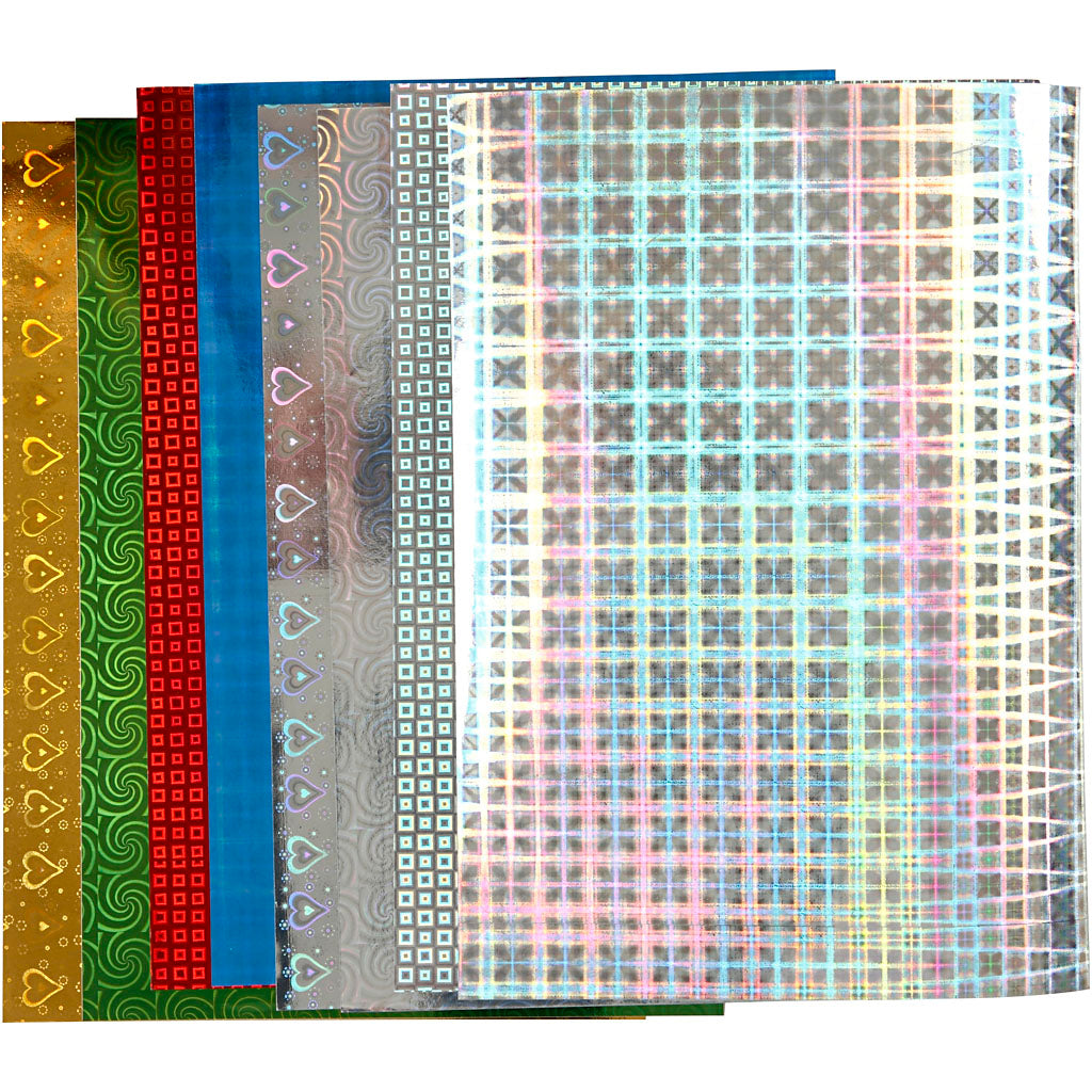Creativ Company Holographic Paper, A4, SEL 210x297 mm, 120 gr, 8 Div Sheets 1 Box