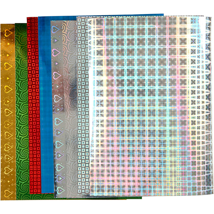 Creativ Company Holographic Paper, A4, SEL 210x297 mm, 120 gr, 8 Div Sheets 1 Box