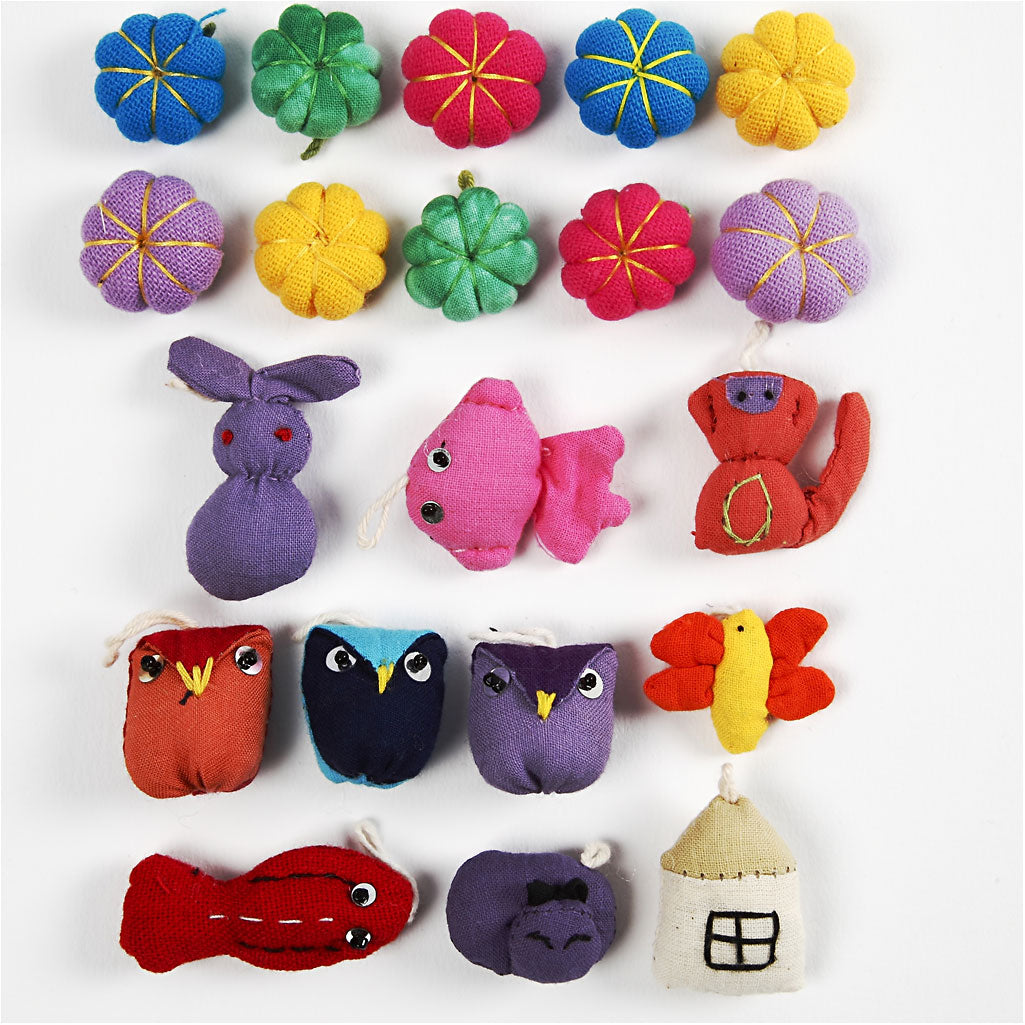 Creativ company mini animaux en tissu, taille 20-35 mm, 40 pièces 1 boîte