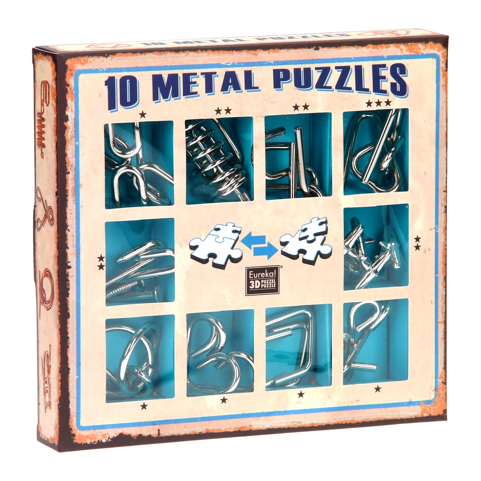 Jeu de casse-tête bleu, 10 pièces.