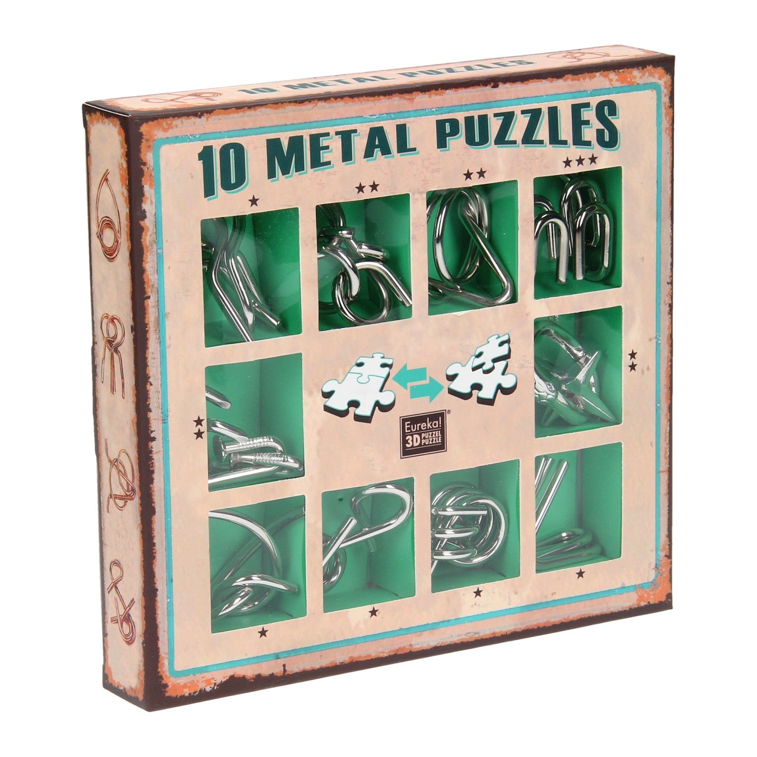 Jeu de casse-tête vert, 10 pièces.