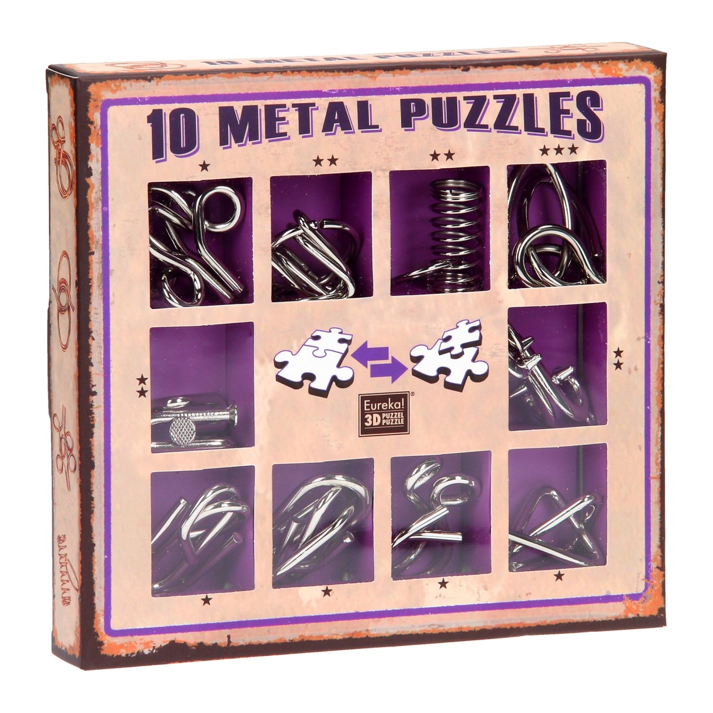 Jeu de casse-tête violet, 10 pièces.