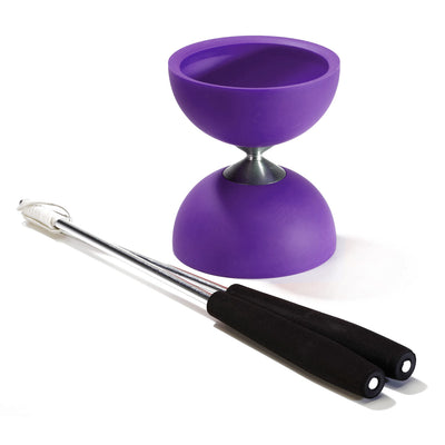 Diabolo en caoutchouc Eureka avec bâtons en aluminium - violet