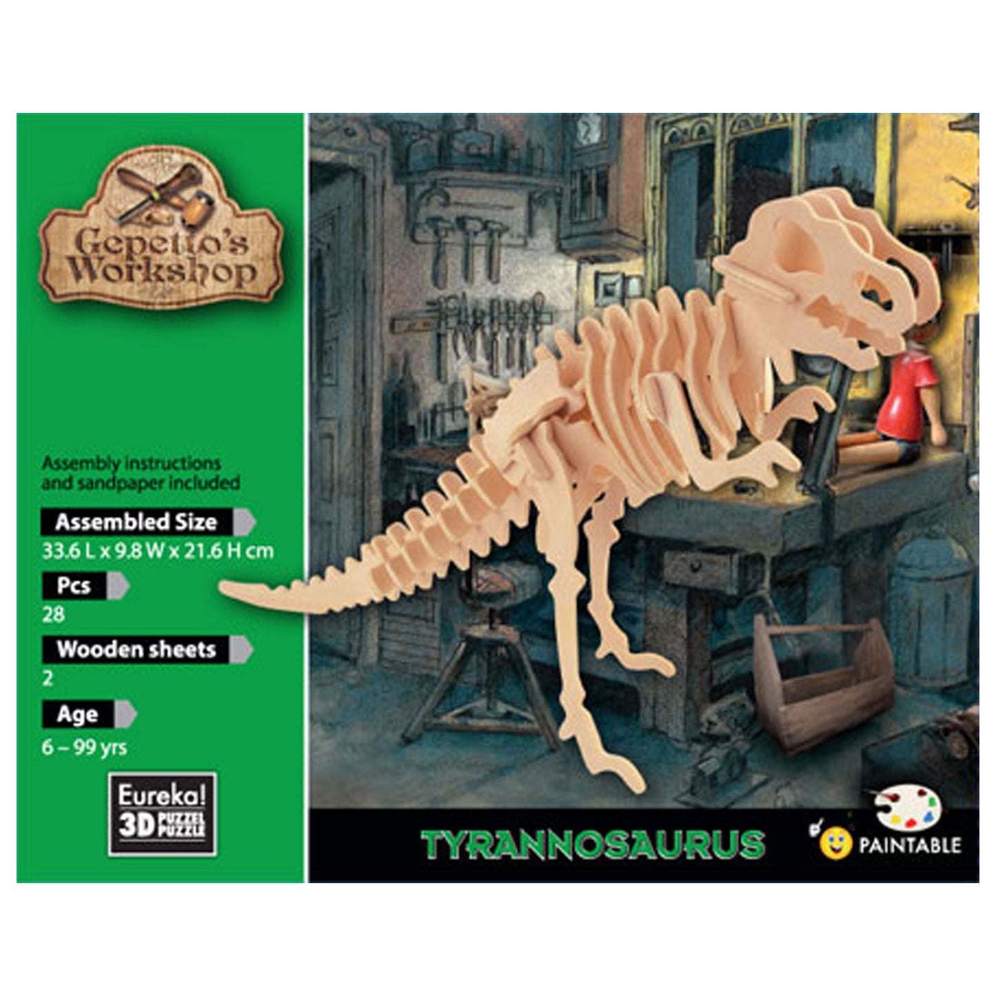 Kit en bois d'atelier de Gepetto 3D - Tyrannosaurus