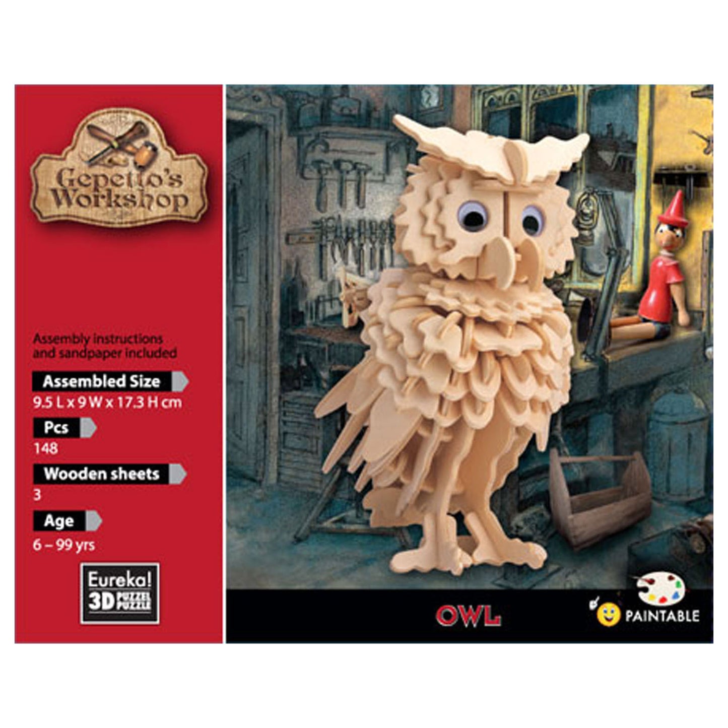 Atelier d'Eureka Gepetto Ensemble de construction en bois 3D UIL