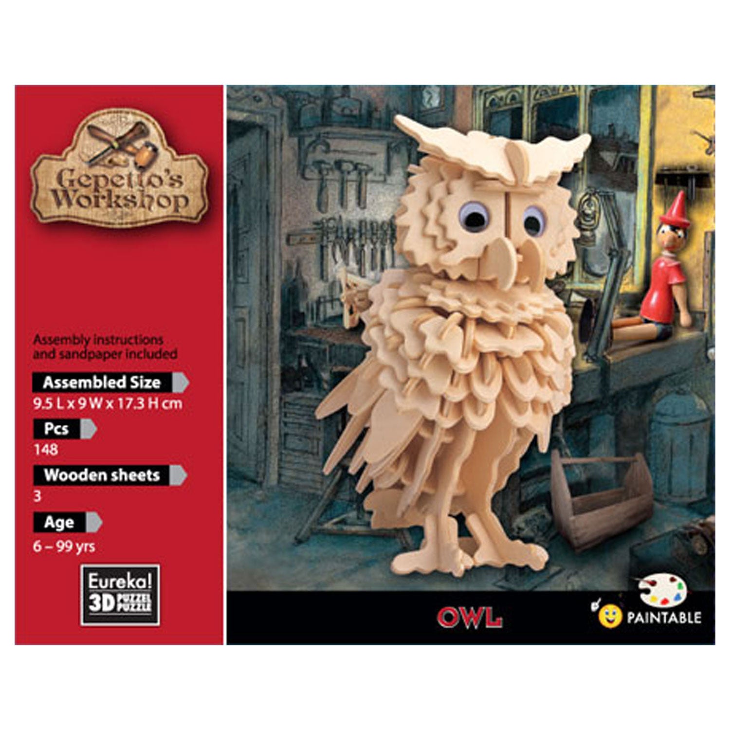 Atelier d'Eureka Gepetto Ensemble de construction en bois 3D UIL