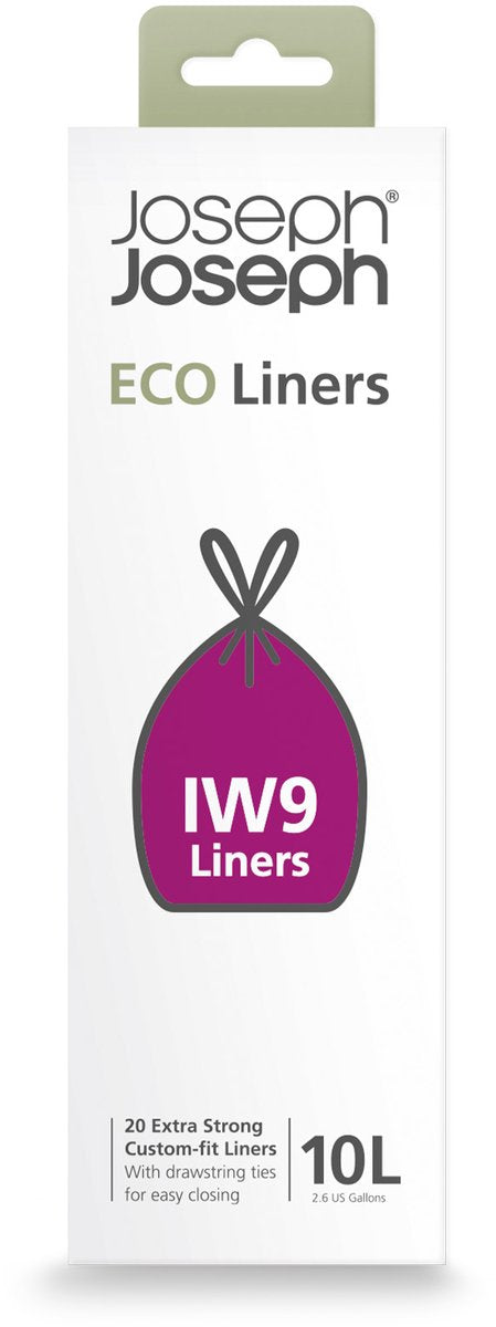 Joseph joseph sacs poubelle eco liners gris - iw9 - 10 l - 20 pièces