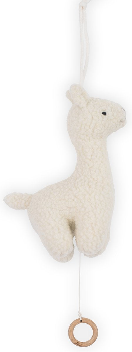 Jollein - pendentif musical lama (blanc cassé) - pendentif musical bébé
