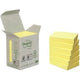Notes recyclées pastel 653-1b post-it 38x51mm jaune pastel 6 pièces