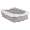 Trixie Cat Box avec border lilas blanc