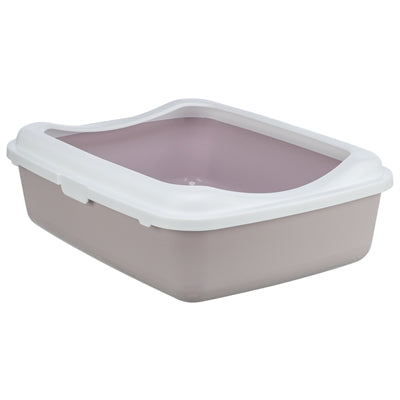Trixie Cat Box avec border lilas blanc