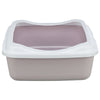 Trixie Cat Box avec border lilas blanc