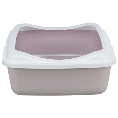 Trixie Cat Box avec border lilas blanc