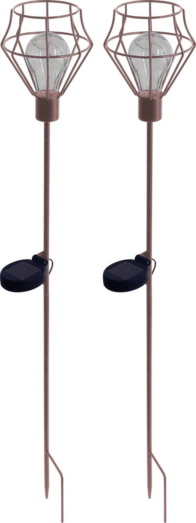Luxform - lampe de jardin avec piquet - pentagone - 2 pièces - LED - alimentée par l'énergie solaire