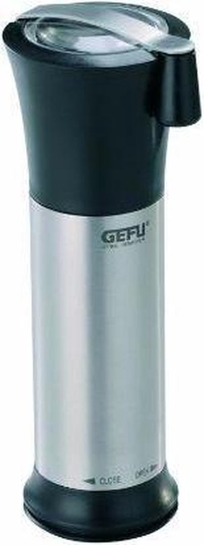 Moulin à muscade Gefu moscata 11 cm – acier inoxydable acrylique – avec compartiment de rangement pour muscade