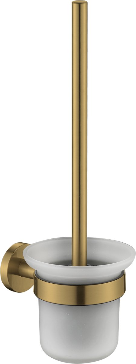 Brosse WC Plieger Vigo – Brosse WC avec support en verre – Support mural – Garantie 10 ans – Or brossé