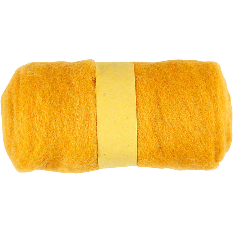 Laine cardée Creativ company, jaune, 100 gr 1 pelote