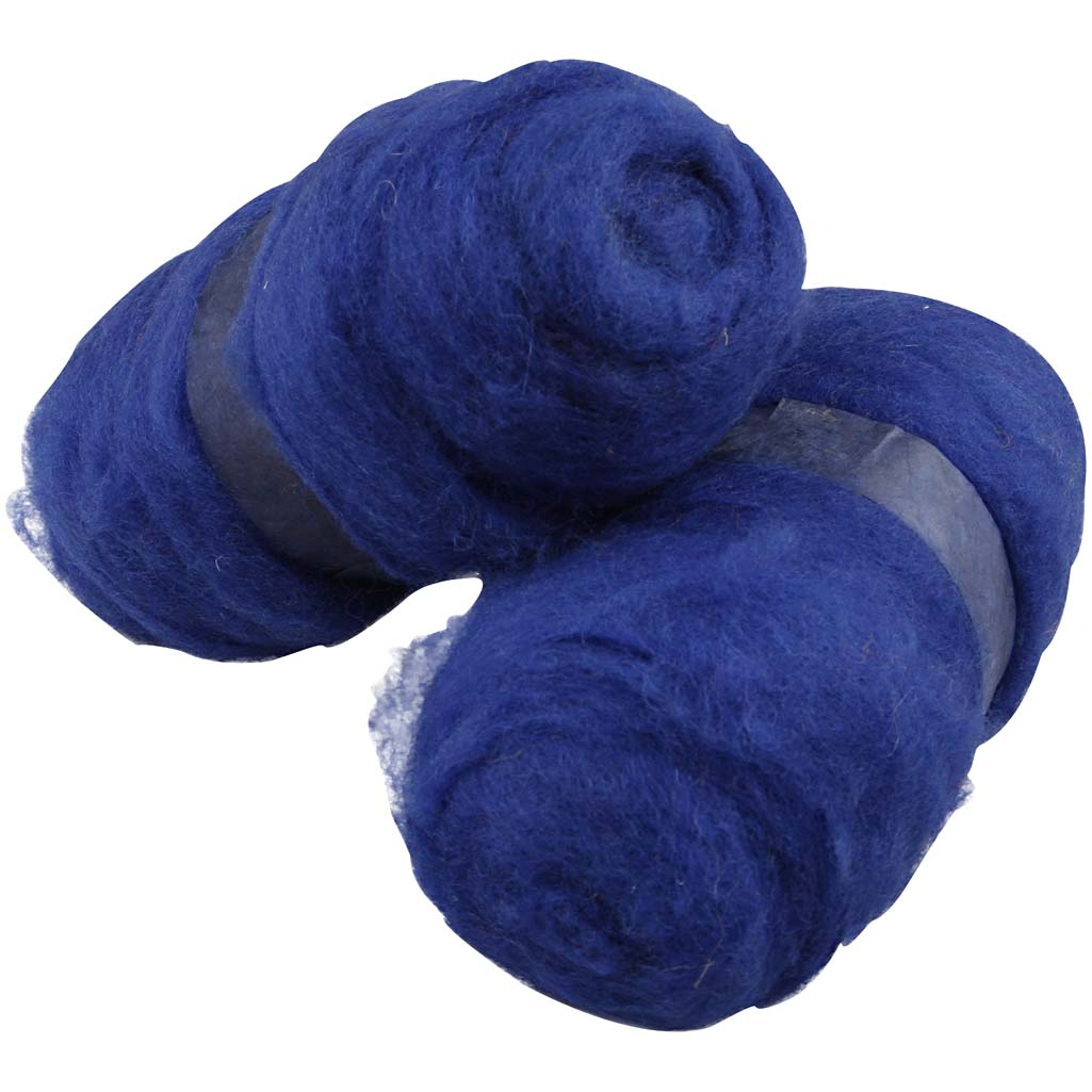 Laine cardée Creativ company, bleu roi, 2x100 gr 1 boîte