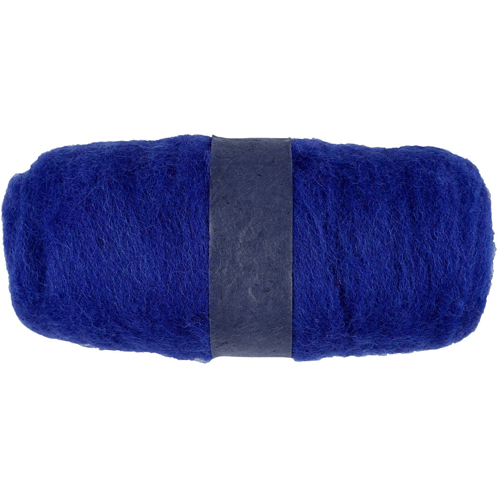 Laine cardée Creativ company, bleu roi, 100 gr 1 pelote
