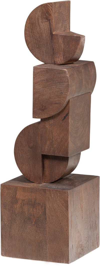 Ornement sculpture Woood draxa - bois - marron - 61x18x18