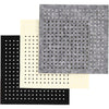 Creativ company feutre de loisirs avec trous, dim. 20x20 cm, épaisseur 3 mm, noir, gris, blanc cassé, feuille 3x4 1 boîte