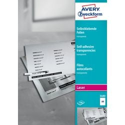 Film autocollant avery zweckform a4 transparent