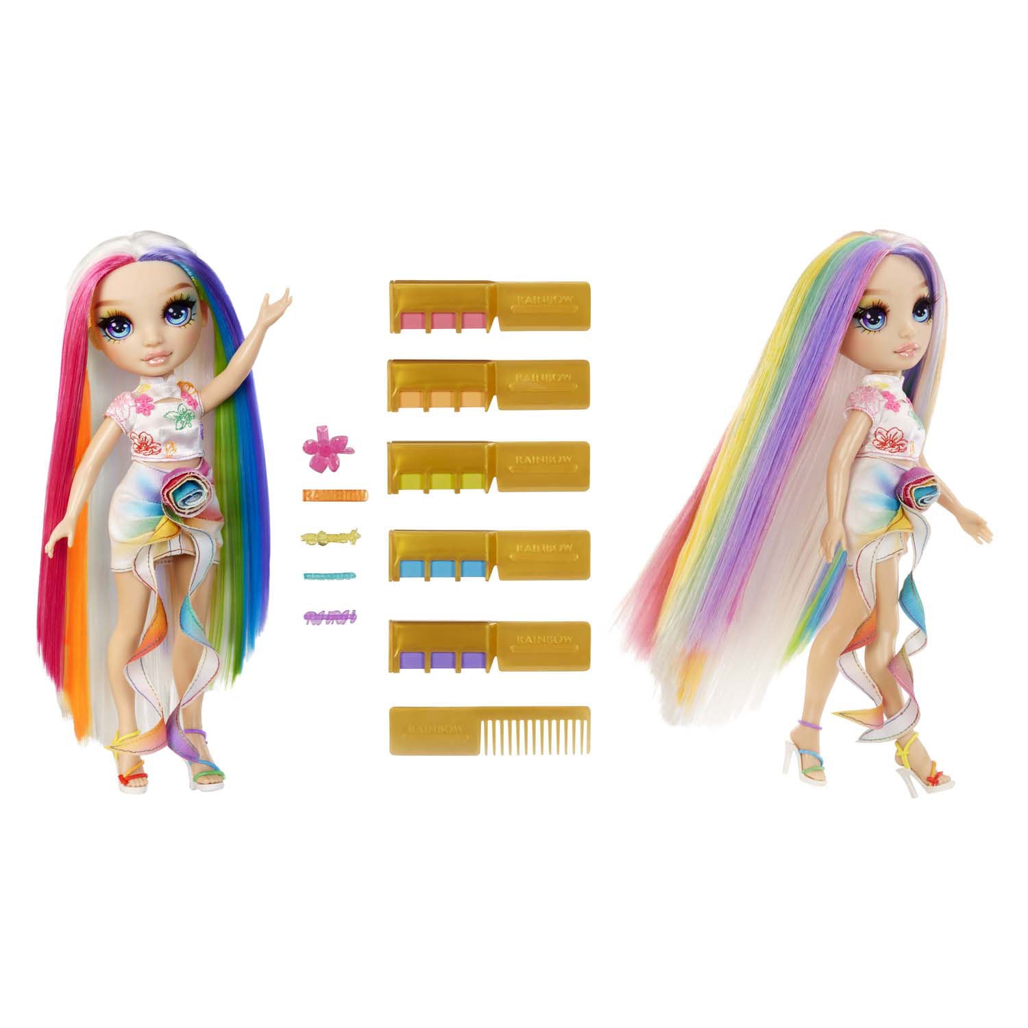 MGA Entertainment Rainbow High Fashion Doll with Hair Chalk - Amaya Regenboog