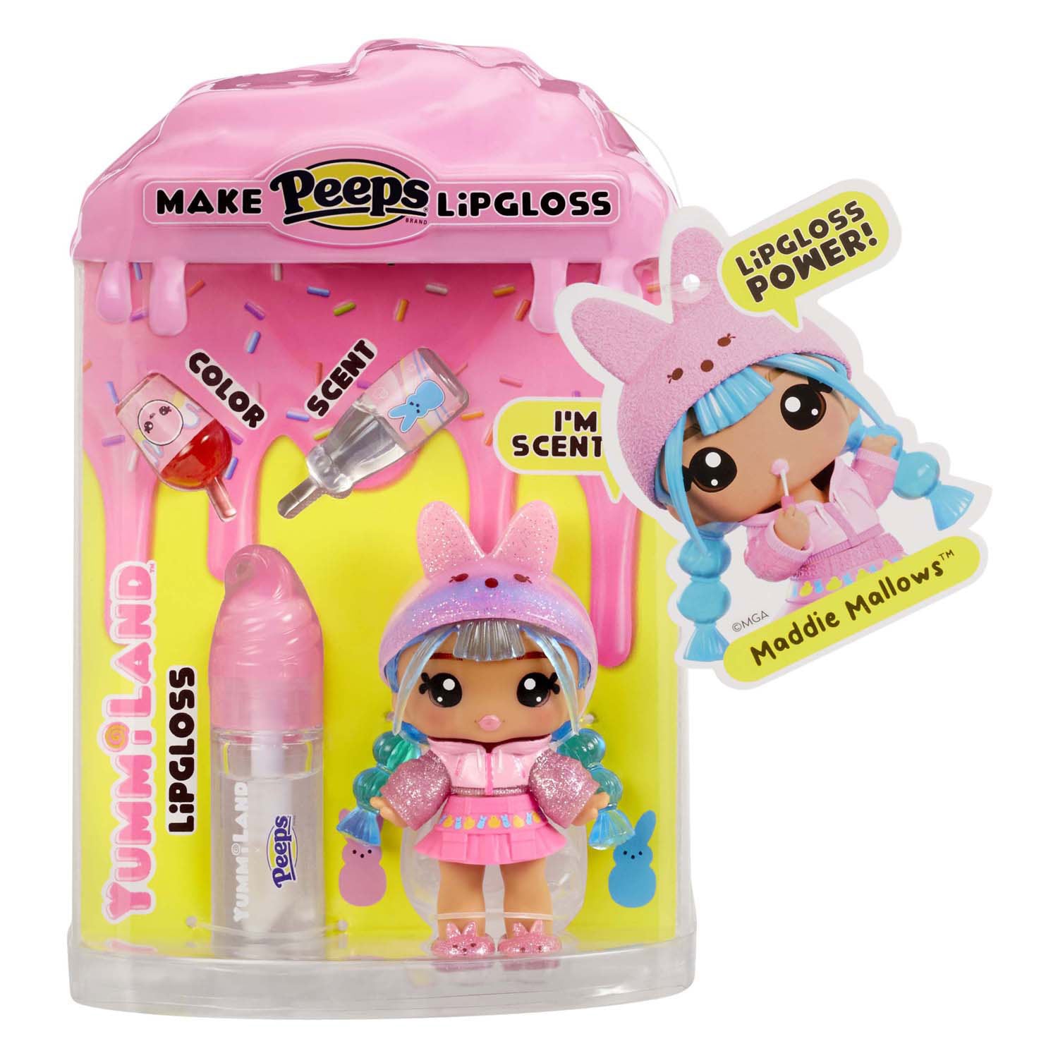 MGA Entertainment Yummiland Pop - Pâques Marsha Peeps rose avec un ensemble de lèvres à lèvres