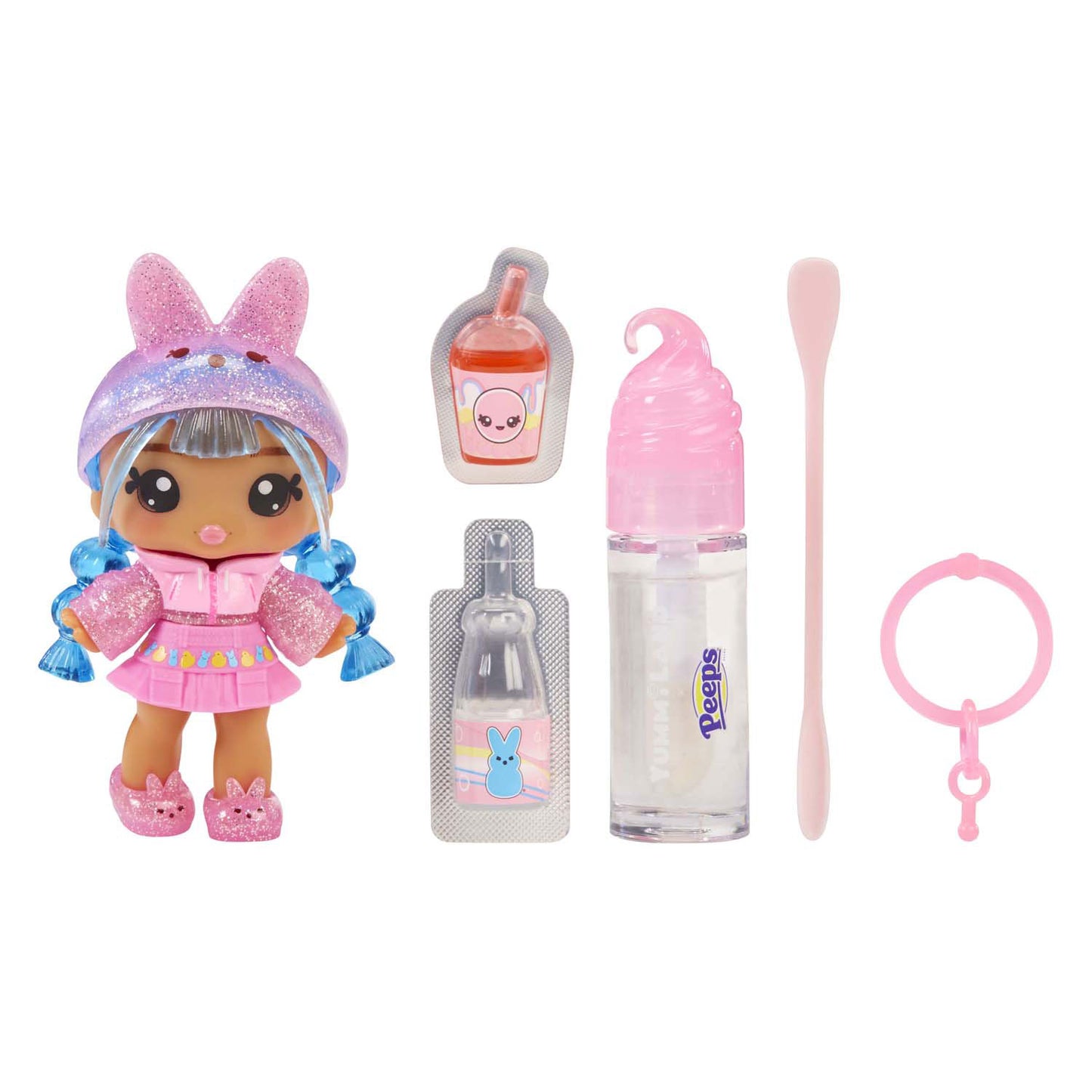 MGA Entertainment Yummiland Pop - Pâques Marsha Peeps rose avec un ensemble de lèvres à lèvres