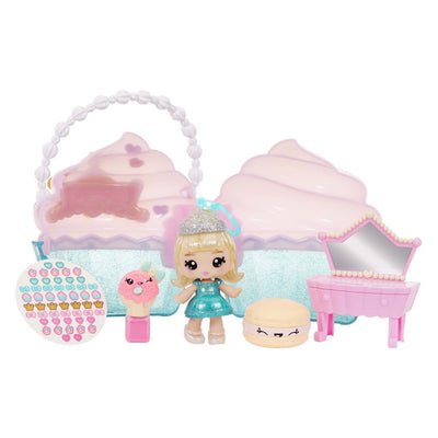 Coffret de jeu trousse de beauté et poupée de brillant à lèvres - cupcake