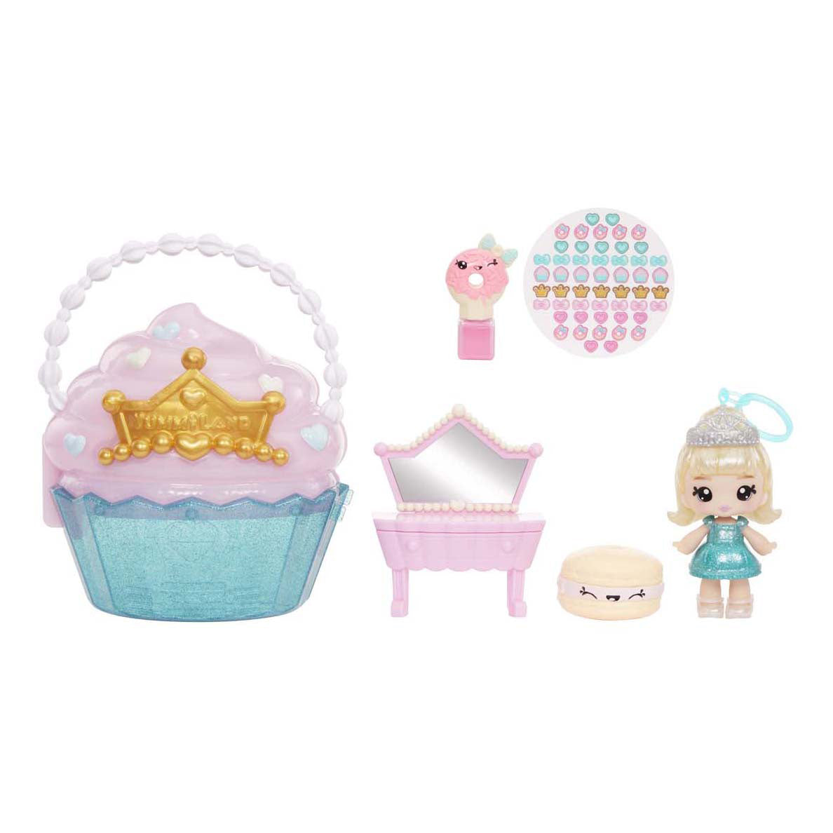 Coffret de jeu trousse de beauté et poupée de brillant à lèvres - cupcake