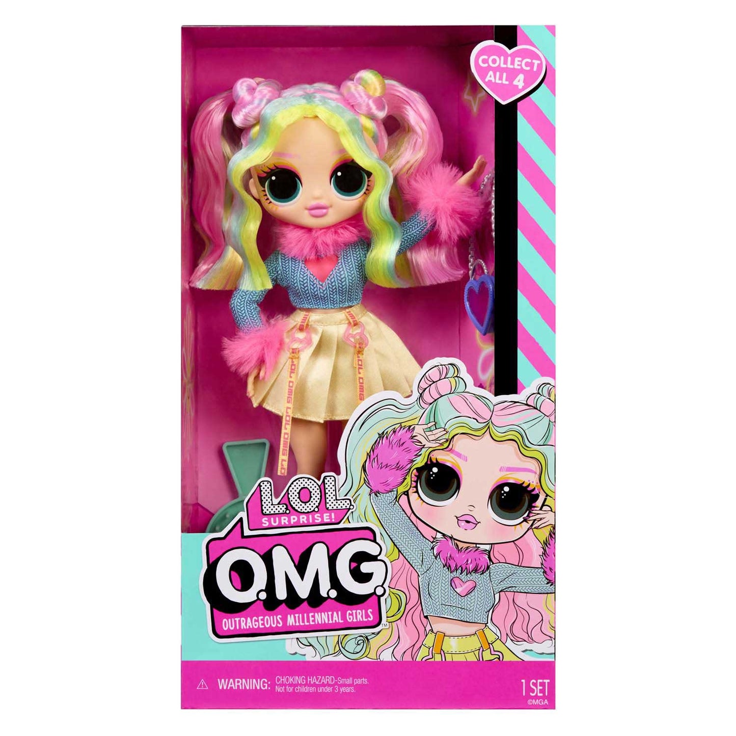 Mga divertissement mdr surprise omg entrée poupée bubblegum d.j.