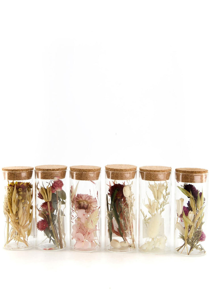 Pot en verre Dijk Natural Collections avec fleurs séchées ø5x12,5cm