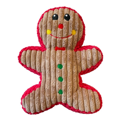 Tissu de côtes de pain d'épice joyeux animal de Noël
