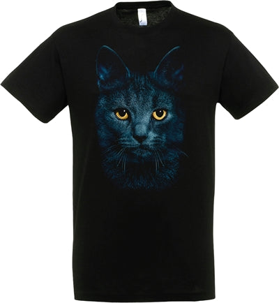 T-shirt noir chat noir