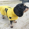 Veste de chien de capuche heureuse va promener moutarde matelassée