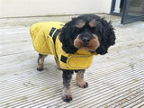 Veste de chien de capuche heureuse va promener moutarde matelassée - afbeelding 2