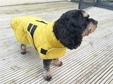 Veste de chien de capuche heureuse va promener moutarde matelassée - afbeelding 3