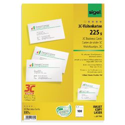 Cartes de visite sigel 3c 225 g m² blanc