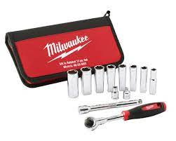 Milwaukee accessoires tradesman 3 jeu de 8 clés à douilles - 12 pièces - 48229001